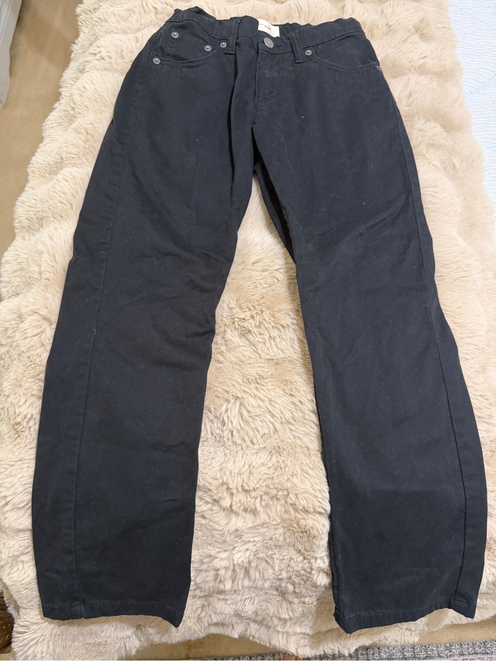 Boys Black Straight-Leg Pants